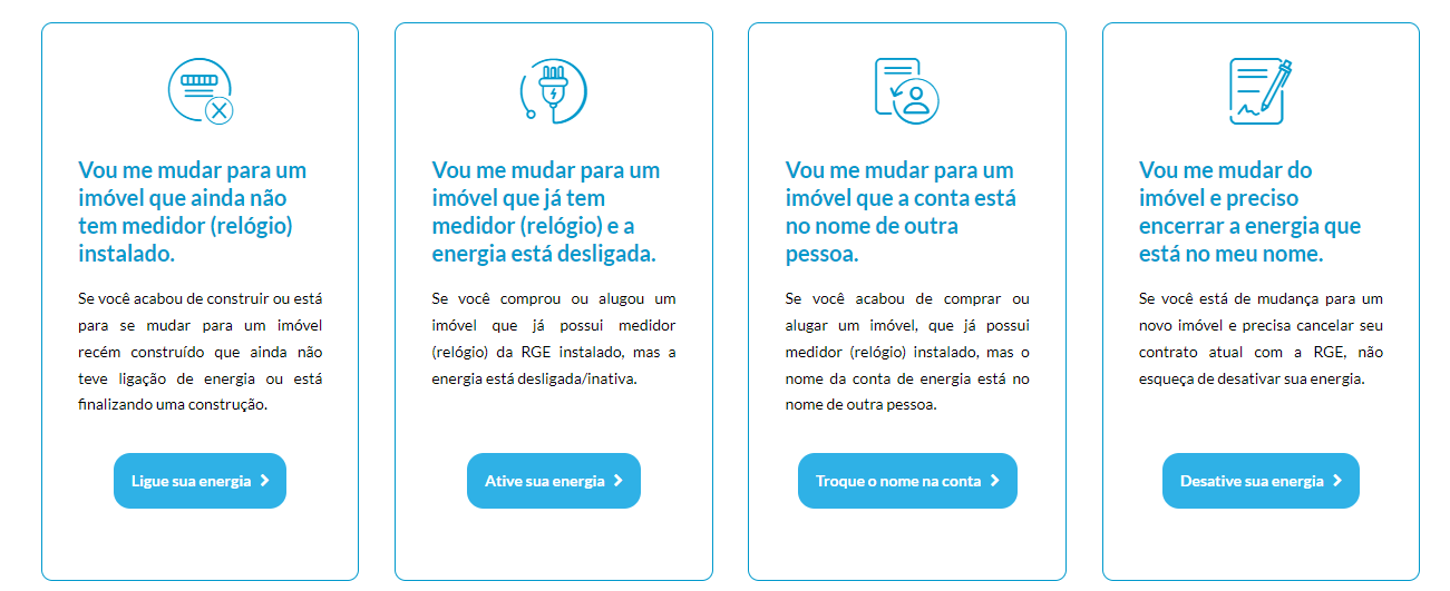 Solicitar ligação de energia 