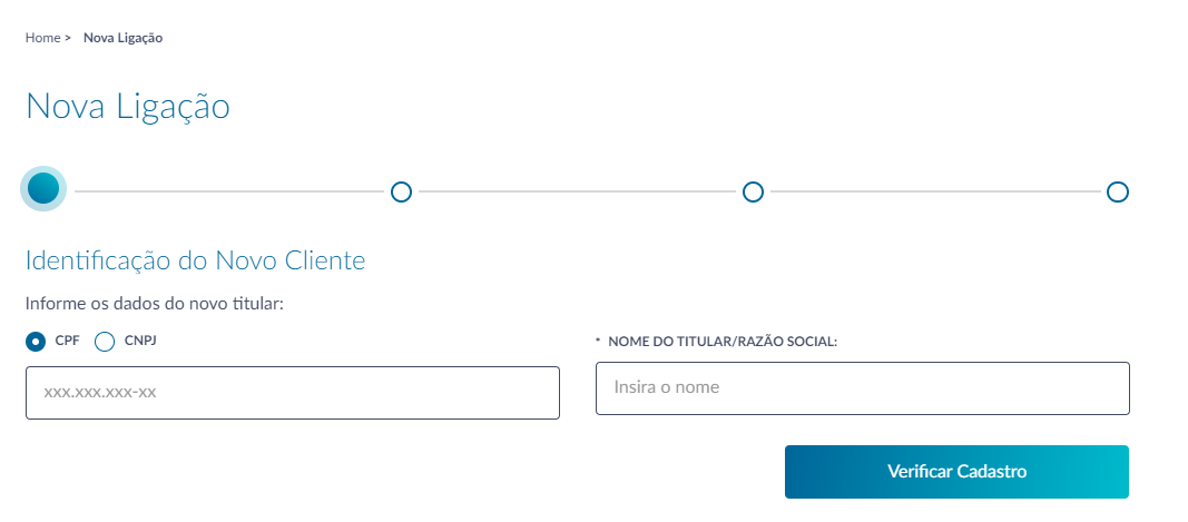 Solicitar ligação de energia